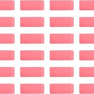 Amazon Basics Rectangular Eraser, 24 Count, Pink